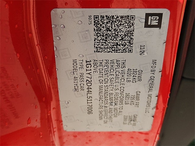 2020 Chevrolet Corvette Stingray 2LT