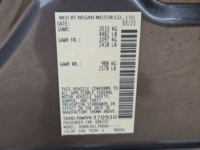 2023 Nissan Altima 2.5 SV