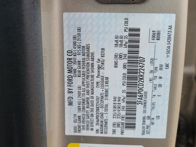2019 Ford Fusion SEL