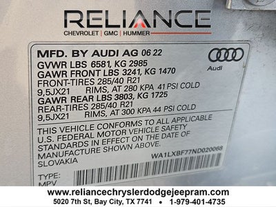2022 Audi Q7 55 Premium Plus quattro