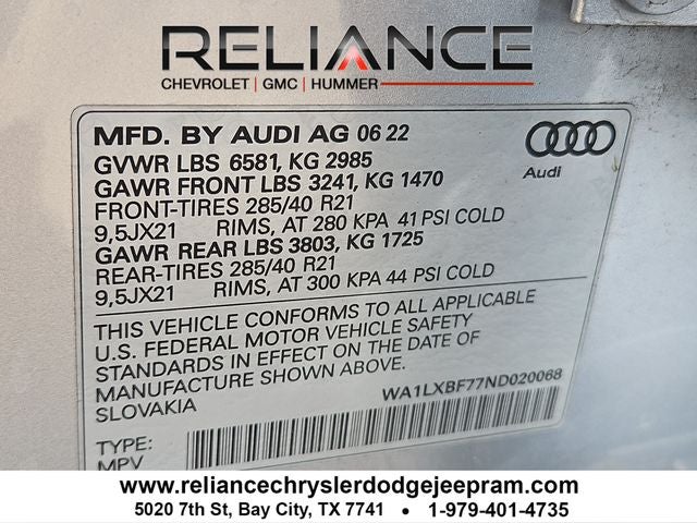 2022 Audi Q7 55 Premium Plus quattro