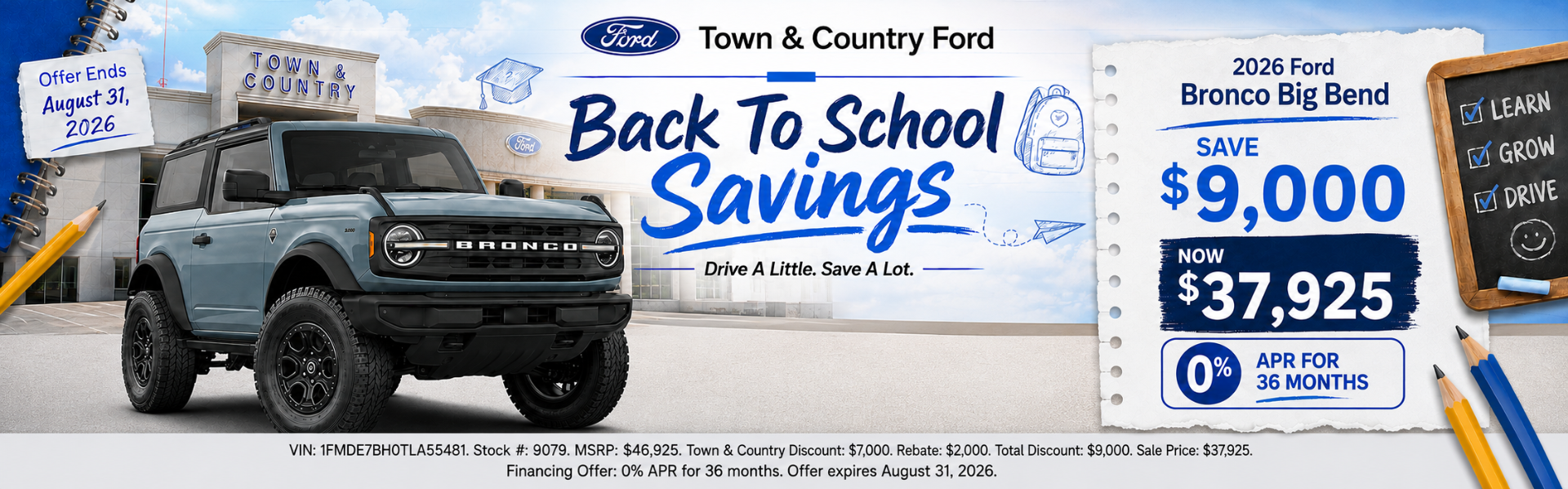 Town & Country Ford August Incentives