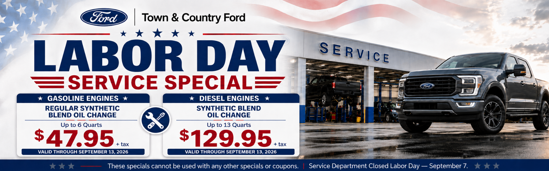 Town & Country Ford Labor Day Service Specials