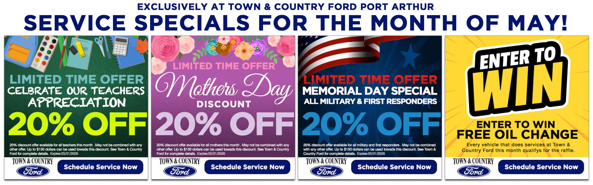 Service Specials for the Month of May!